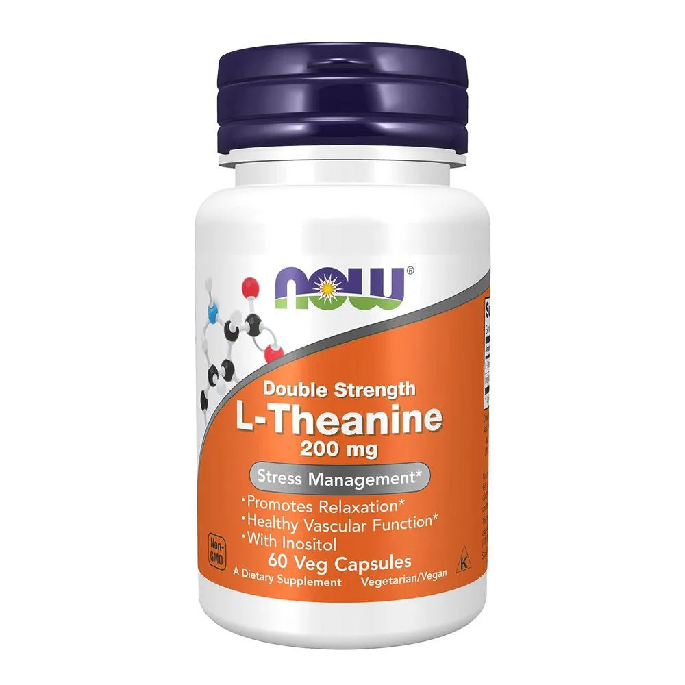 L-teanina 200mg Now Foods L-Theanine 60 Veg Cáps Importado