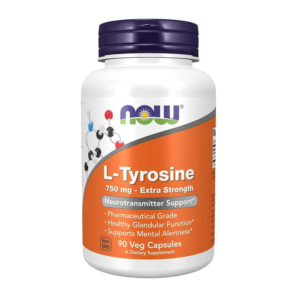 L-tirosina 750mg Now Foods L-Tyrosine 90 Veg Cáps Importado