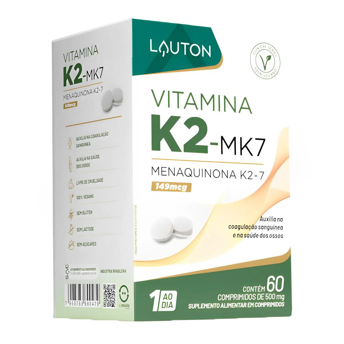 Menaquinona K2-7 149mcg Lauton 60 Comprimidos