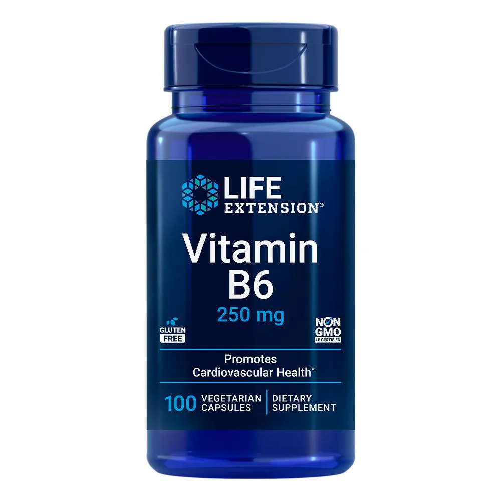 Vitamina B6 250mg Life Extension 100 Cápsulas Importado