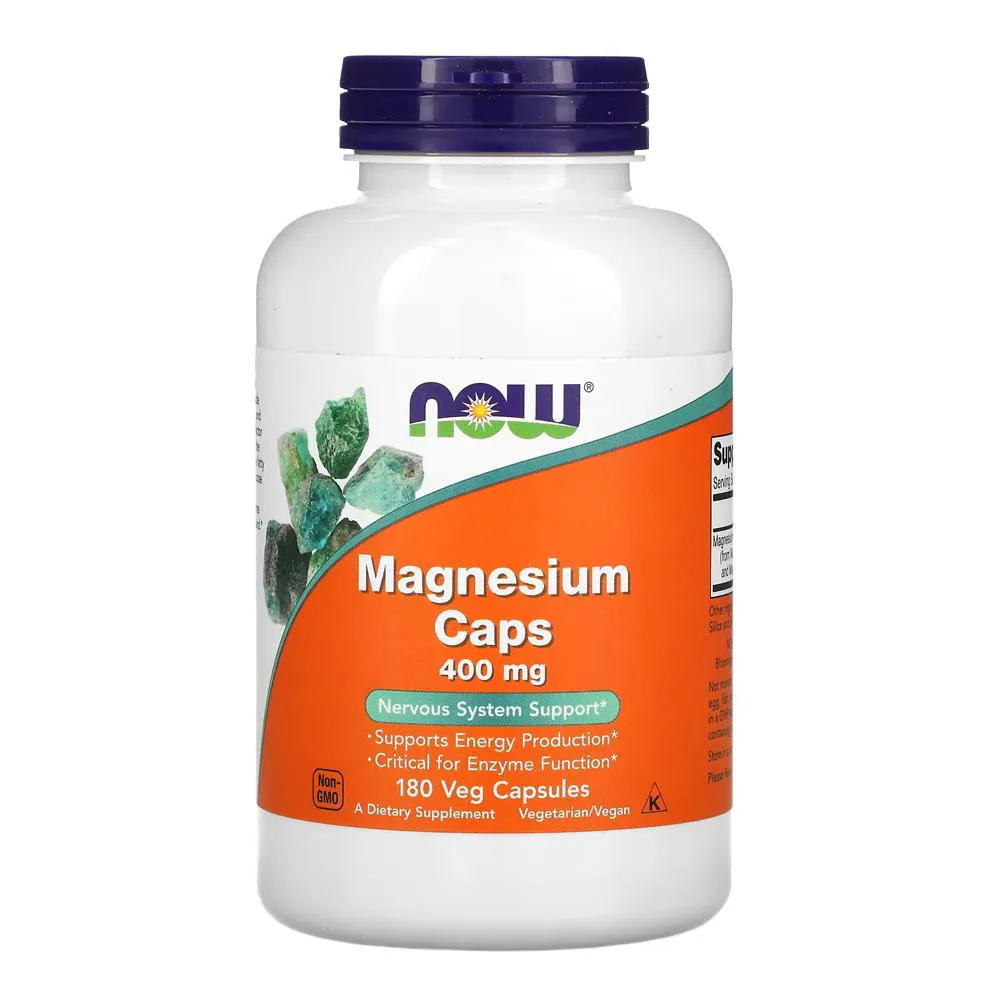 Magnésio Magnesium 400mg Now Foods 180 Veg Cáps Importado