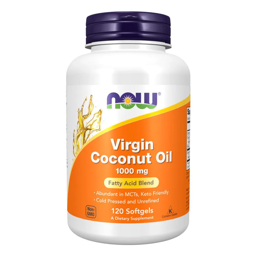 Óleo de Coco Virgem 1000mg Now Foods 120 Soft Importado