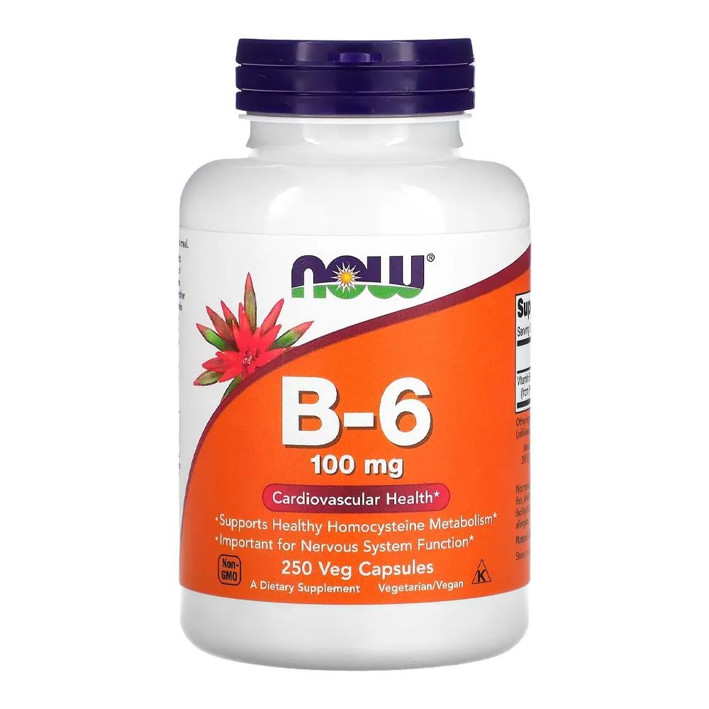 Vitamina B-6 100mg Now Foods 250 Cáps Importado