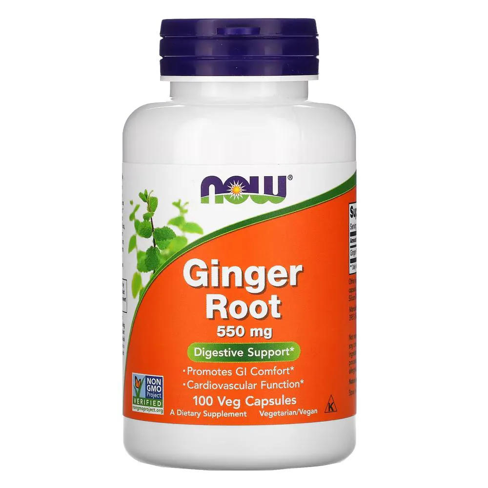 Raiz de Gengibre 550mg Now Foods 100 Caps Importado