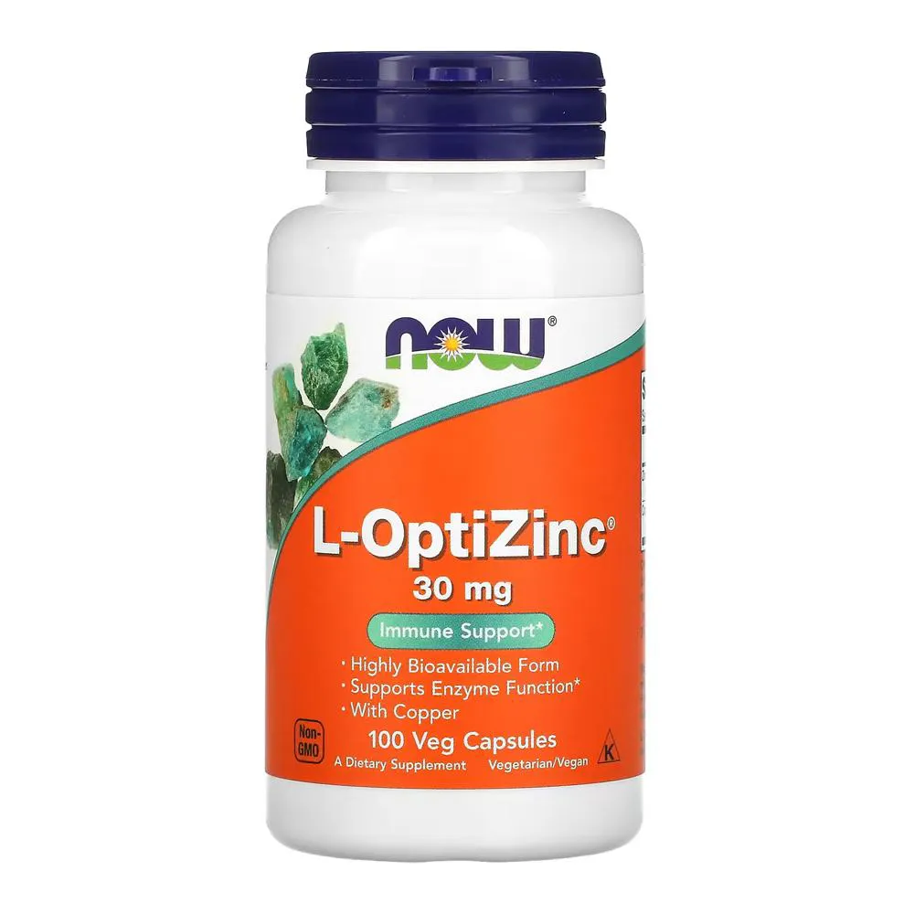 L-OptiZinc 30mg Now Foods 100 Veg Cápsulas Importado
