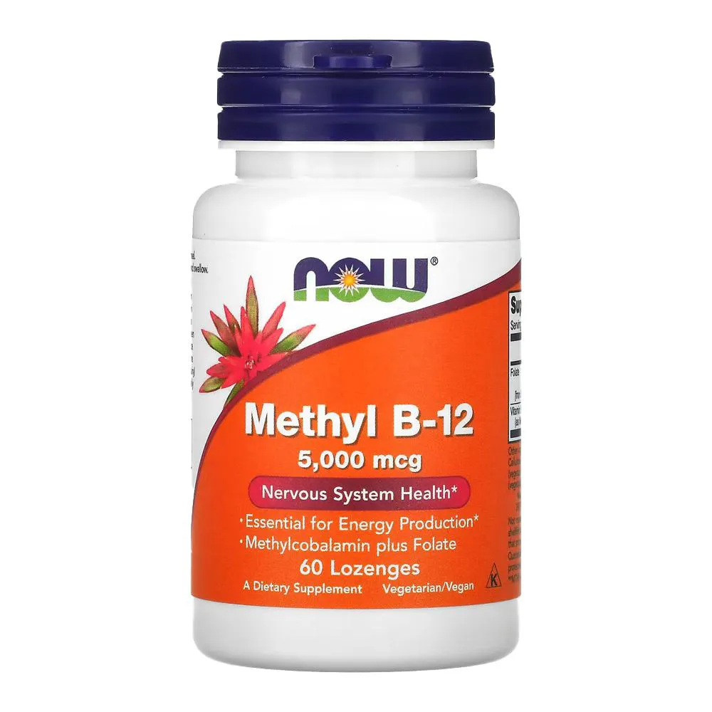 Metil B-12 5.000mcg Now Foods Methyl 60 Pastilhas Importado