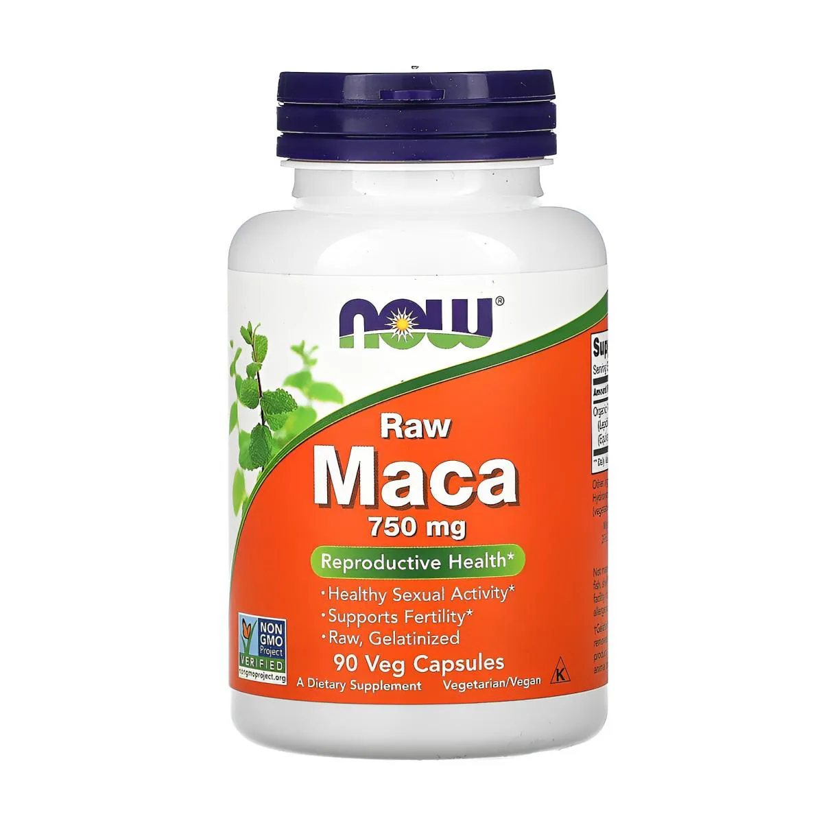 Raw Maca Peruana 750mg Now Foods 90 Veg Cápsulas Importado