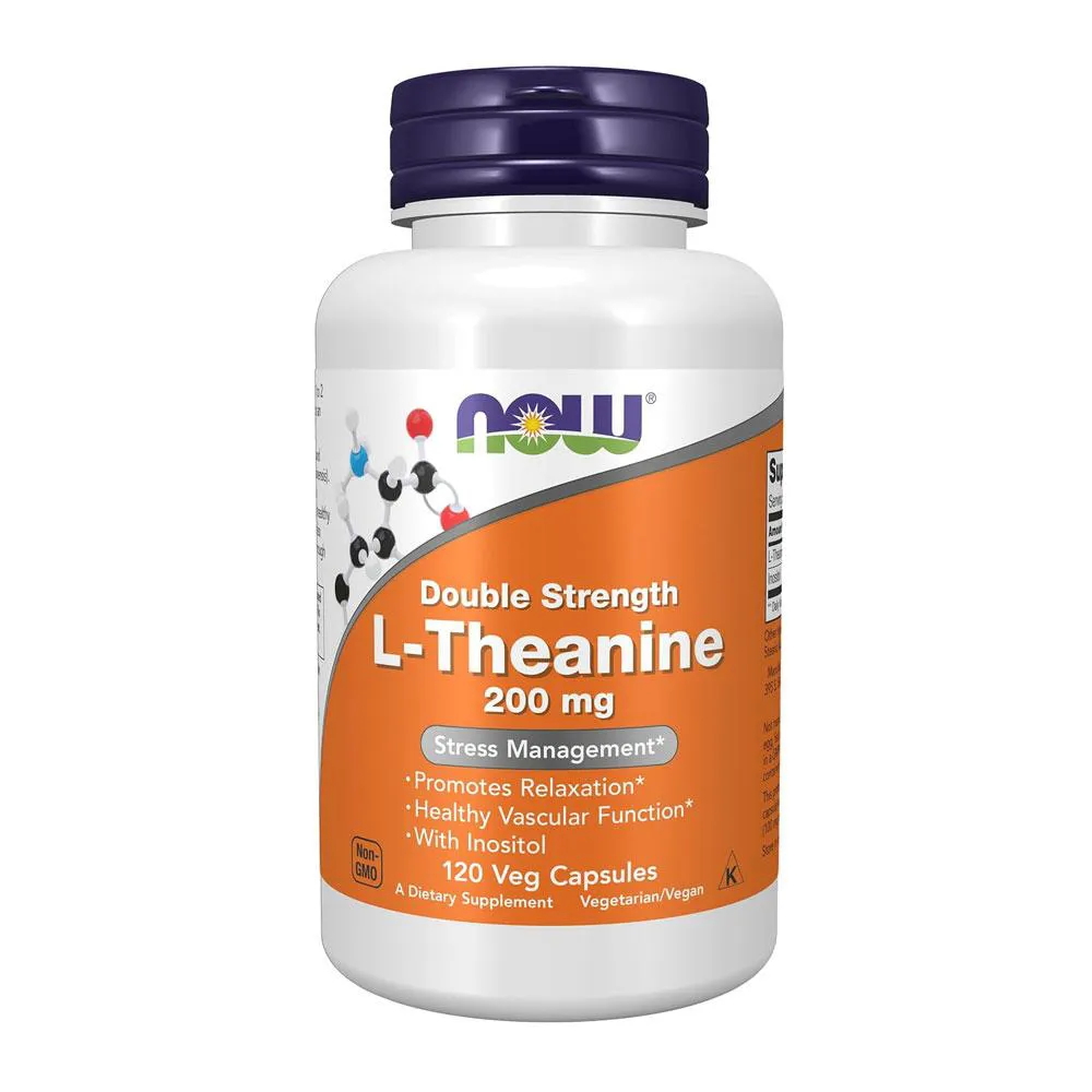 L-teanina 200mg Now Foods L-Theanine 120 Veg Cáps Importado