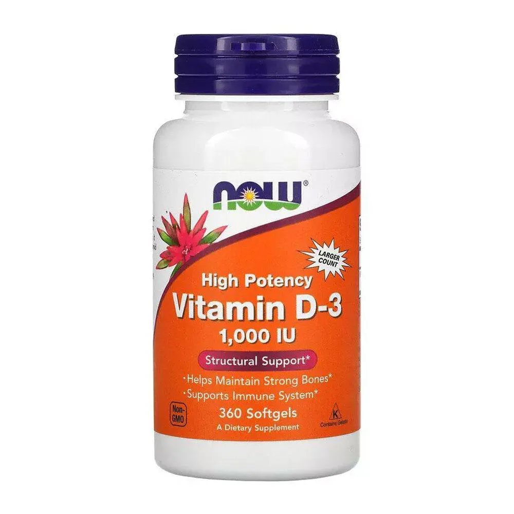 Vitamina D3 1.000UI Now Foods Vit D-3 360 Softgels Importado