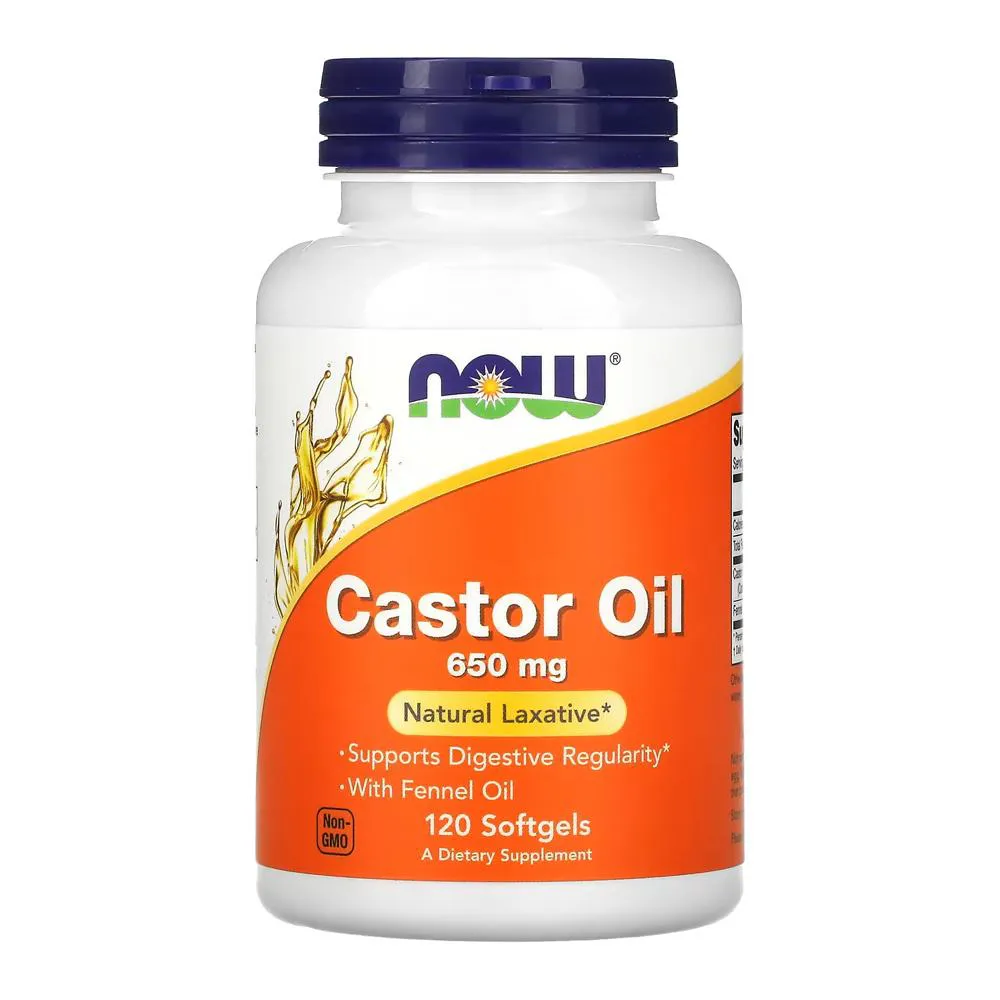 Óleo de Rícino Castor 650mg Now Foods 120 Soft Importado