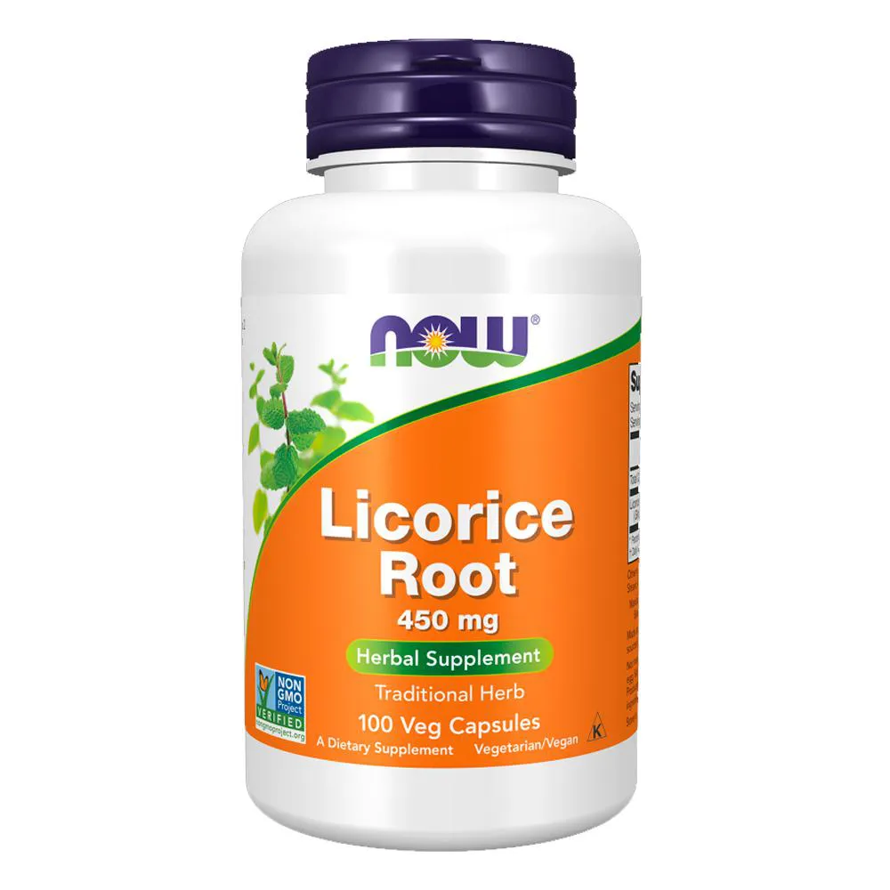 Raiz de Alcaçuz 450mg Now Foods 100 Caps Importado