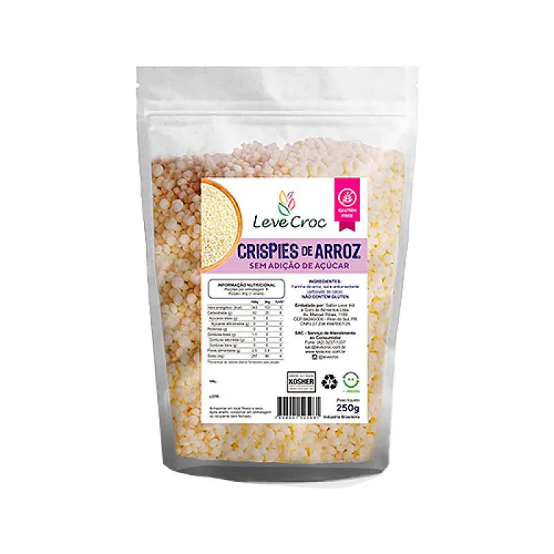 Crispies de Arroz Natural Sem Glúten Leve Croc 250g