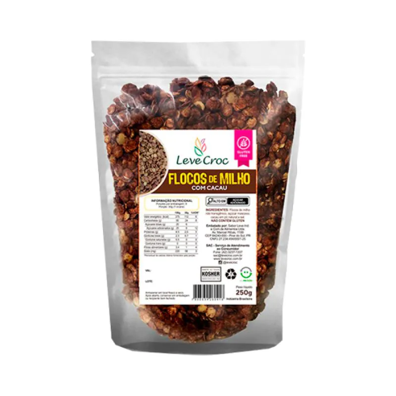 Flocos de Milho com Cacau sem Glúten Leve Croc 250G