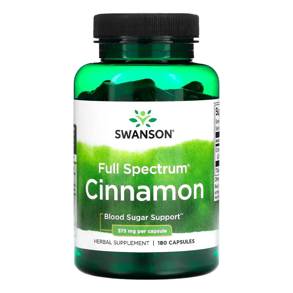 Canela Cinnamon 375mg Swanson 180 Cápsulas Importado