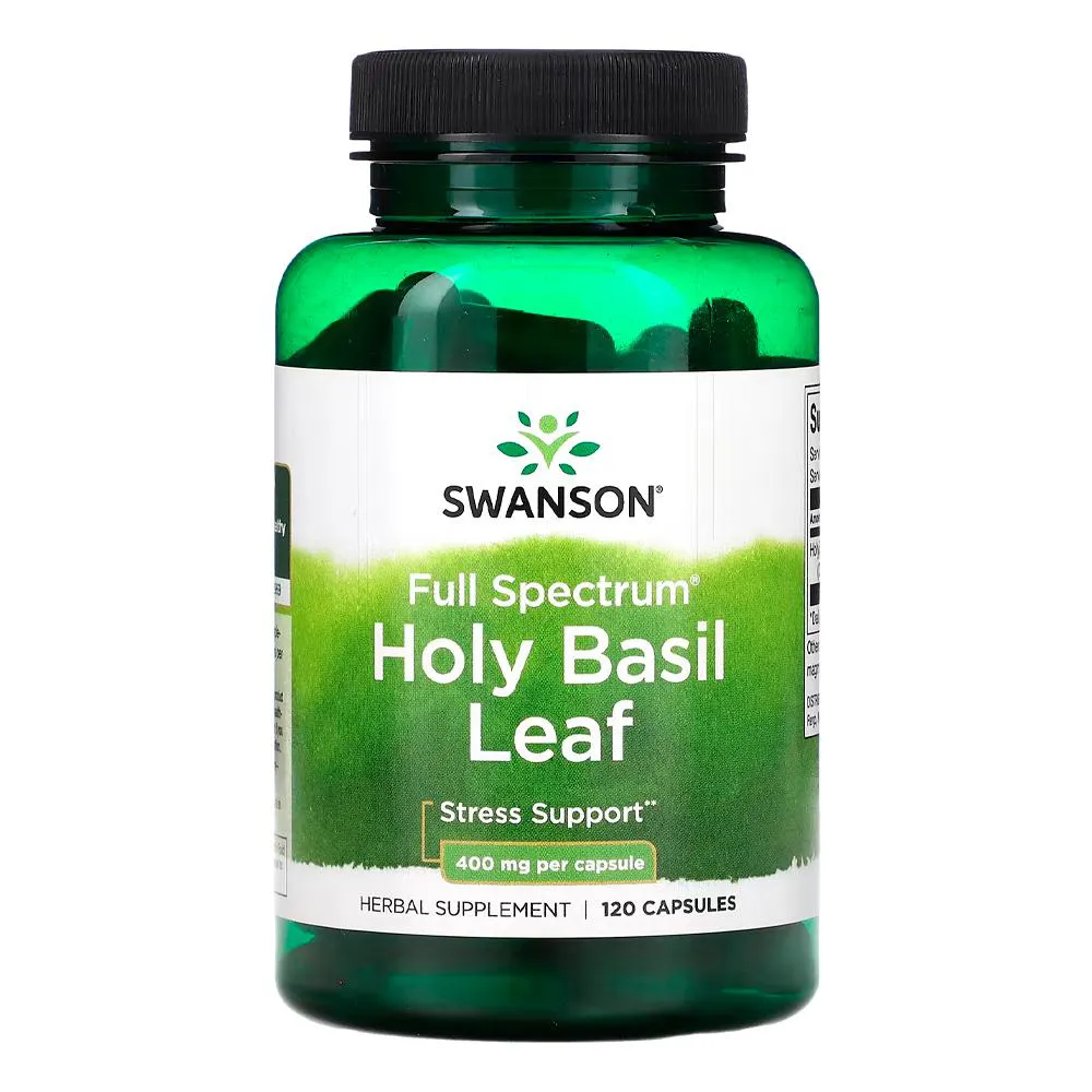 Folha Manjericão Sagrado 400mg Swanson 120Caps Importado