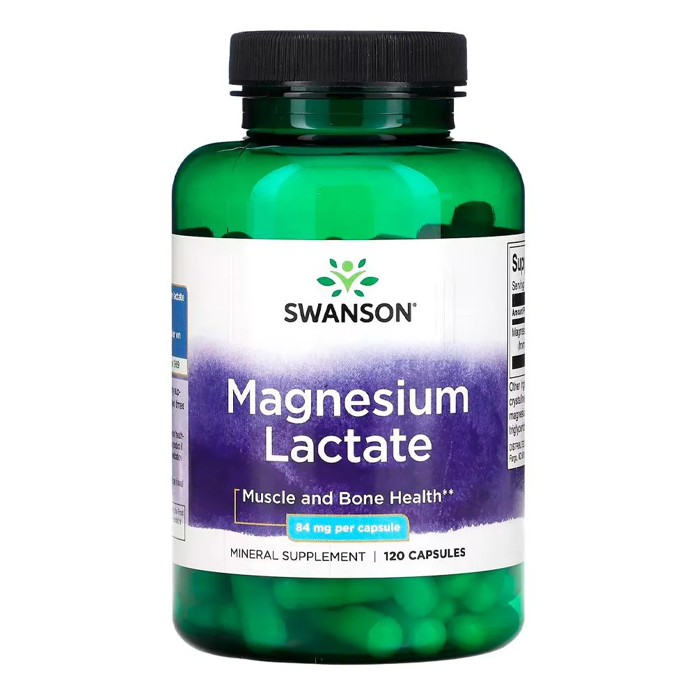 Lactato Magnésio Swanson Lactate 84mg 120 Caps Importado