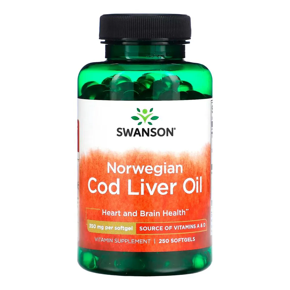 Óleo de Fígado Bacalhau 350mg Swanson 250 Soft Importado