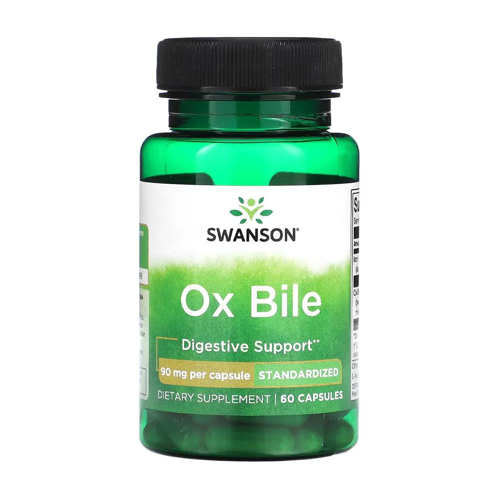 Bile de Boi Ox Bile 90mg Swanson Padronizado 60 Cápsulas