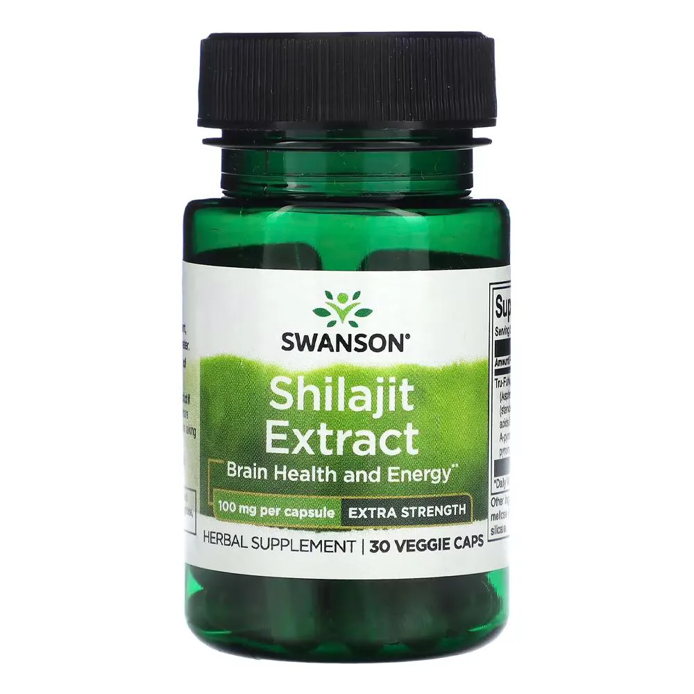 Extrato de Shilajit 100mg Swanson 30 Cápsulas Importado
