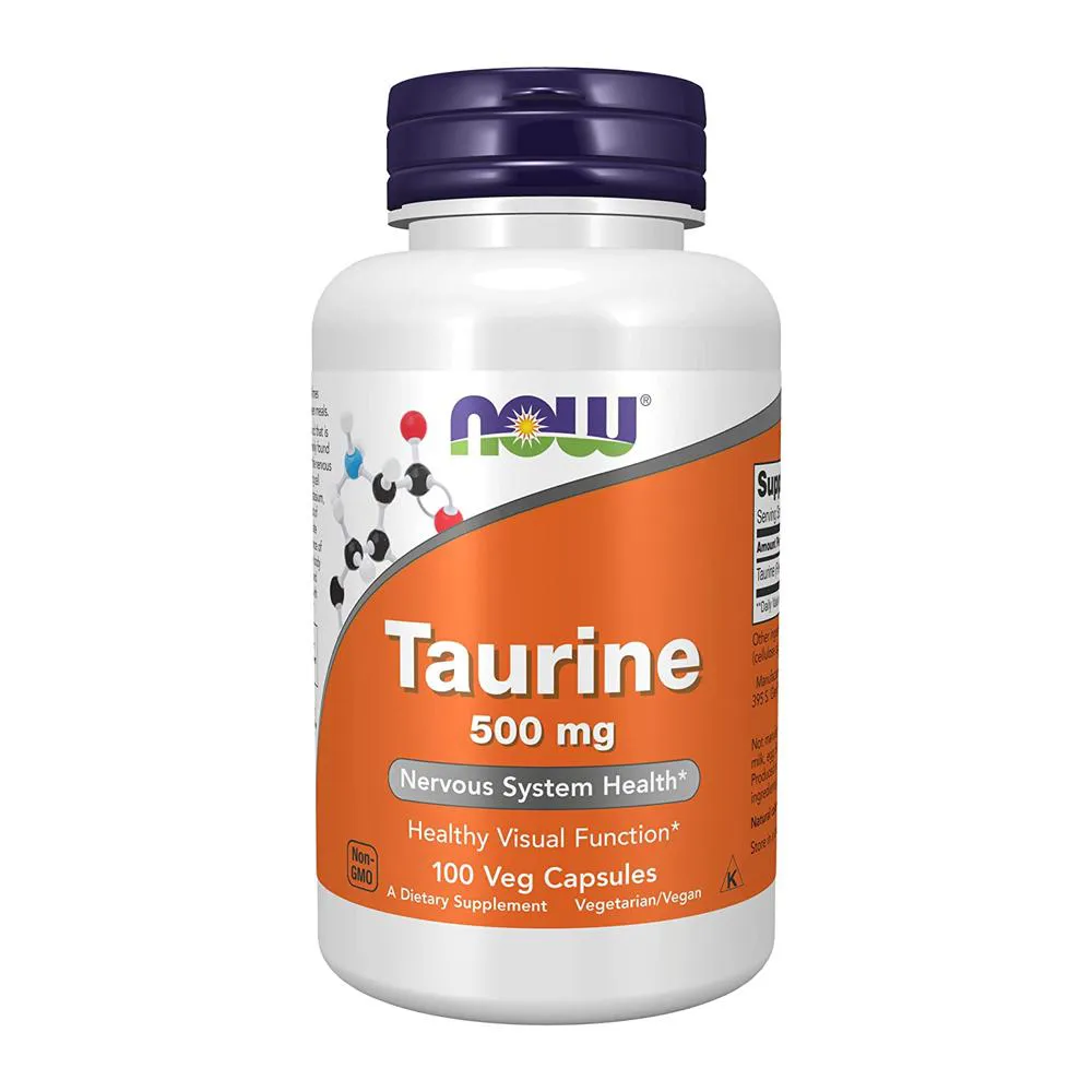 Taurina Taurine Now Foods 500mg 100 Veg Cápsulas Importado