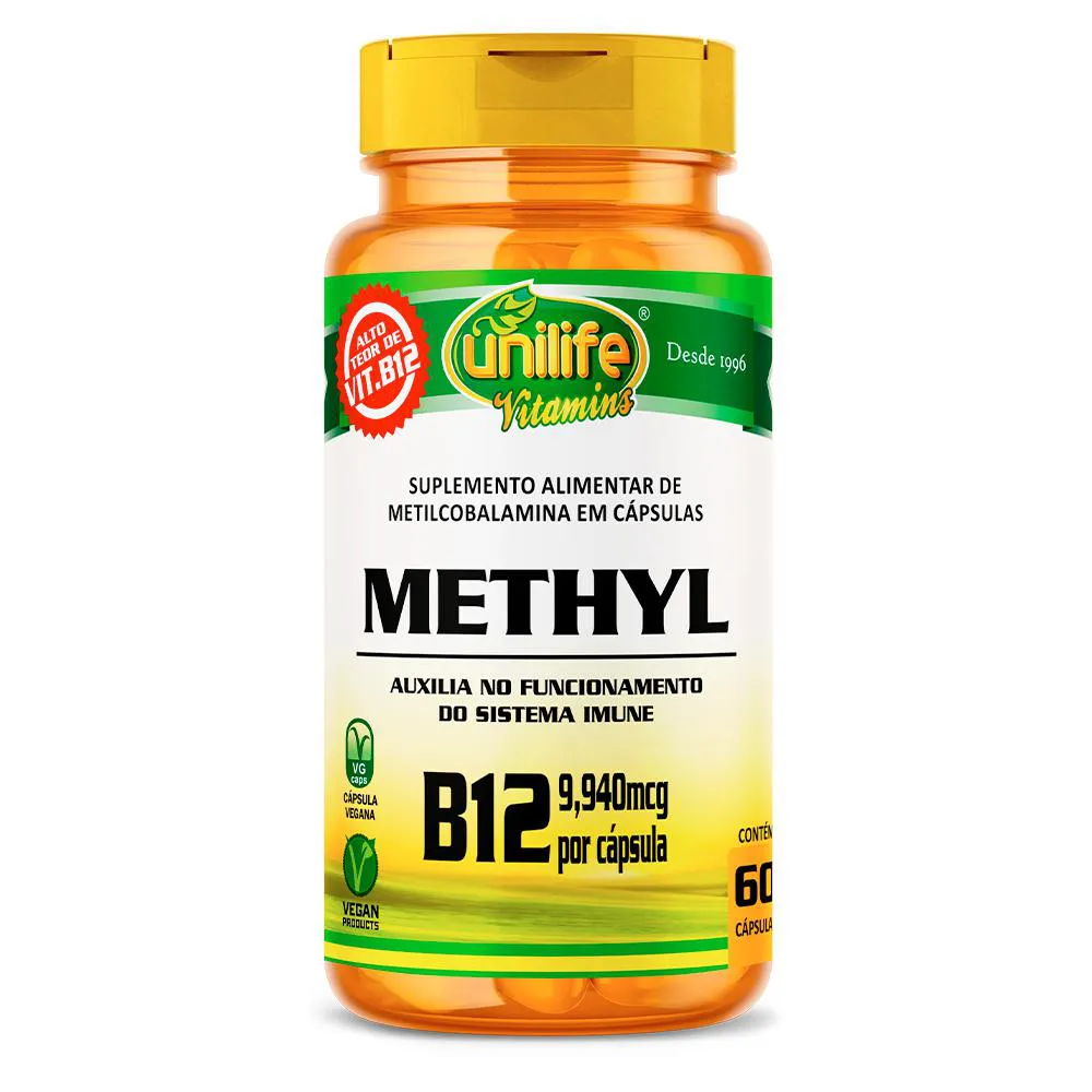 Vitamina B12 350mg Unilife Methyl 60 Cápsulas