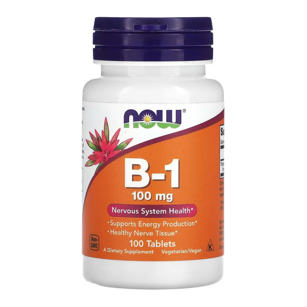 Vitamina B-1 100mg Now Foods 100 Veg Tablets Importado