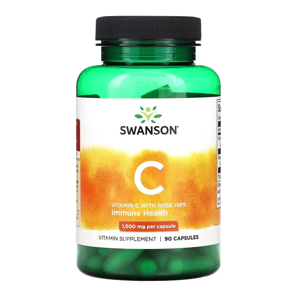 Vitamina C 1000mg Rosa Mosqueta Swanson 90Caps Importado
