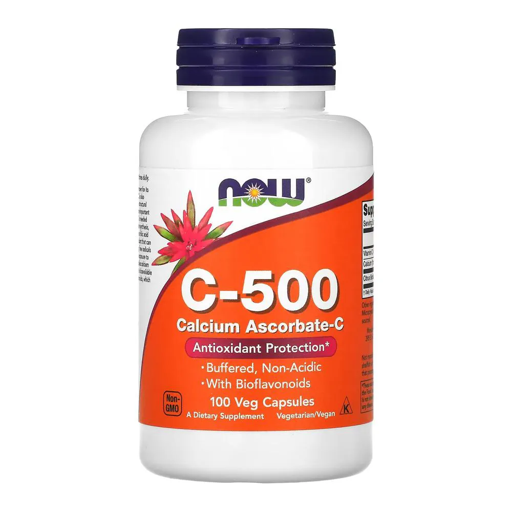 Vitamina C-500 Cálcio Ascorbato-C Now Foods 100Cap Importado