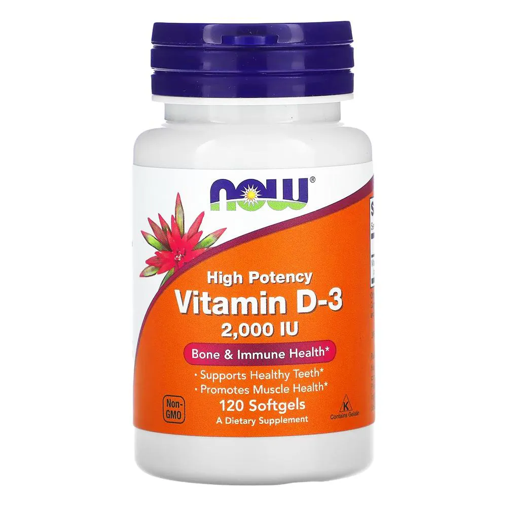 Vitamina D3 2000 IU Now Foods 120Sof Importado
