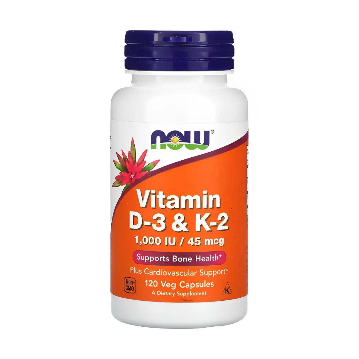 Vitamina D3 25mg com VIT K2 45mg Now Foods 120 Cap Importado