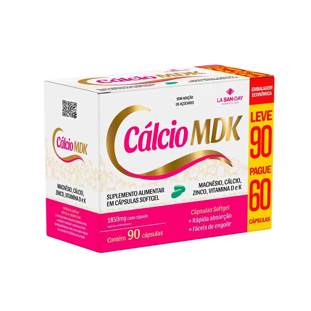 Suplemento Alimentar Calcio Mdk - 90 cápsulas - La San-day