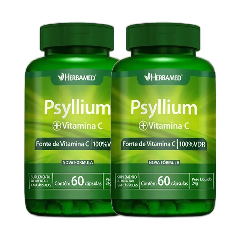 Kit 2x Vitamina C Psyllium 60 Cps - Herbamed