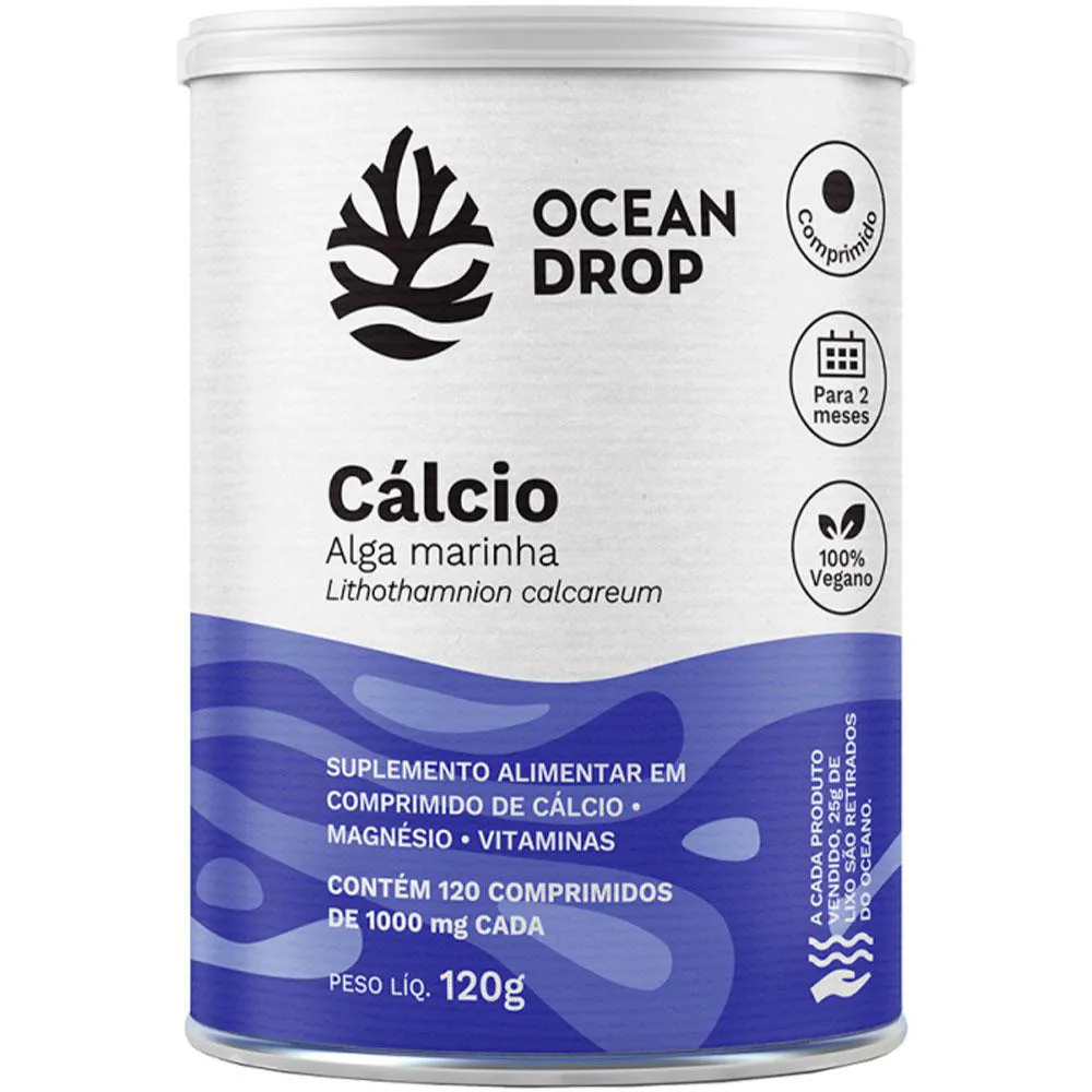 CALCIO DE ALGAS MARINHA 1000MG VEGANO (120 TABS) - OCEAN DROP