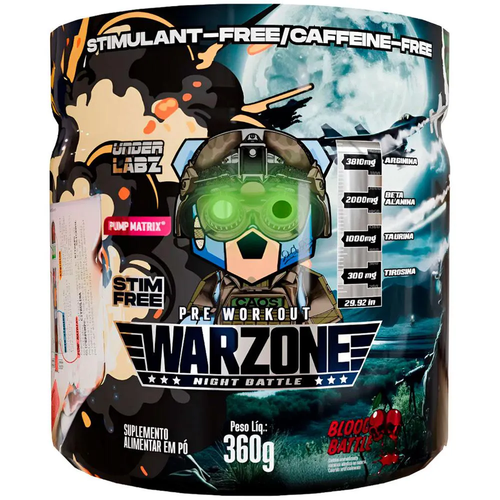 PRE TREINO WARZONE NIGTH BATTLE BLOOD BATTLE SEM CAFEíNA (360G) - UNDER LABZ