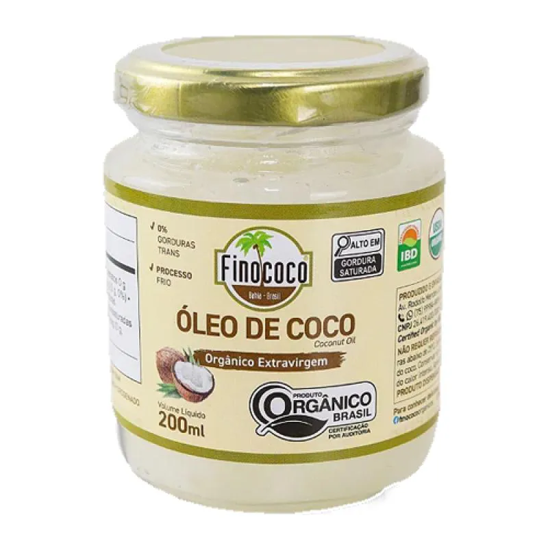 Óleo de Coco Extra Virgem Orgânico Finococo 200ml