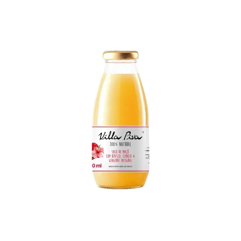 Suco de Maçã com Hibisco, Canela e Gengibre Sem Açúcar Villa Piva 300ml