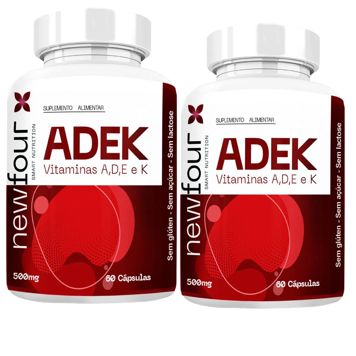 Adek Vitaminas A, D , e , K Kit com 2 Potes com Total de 120 Capsulas