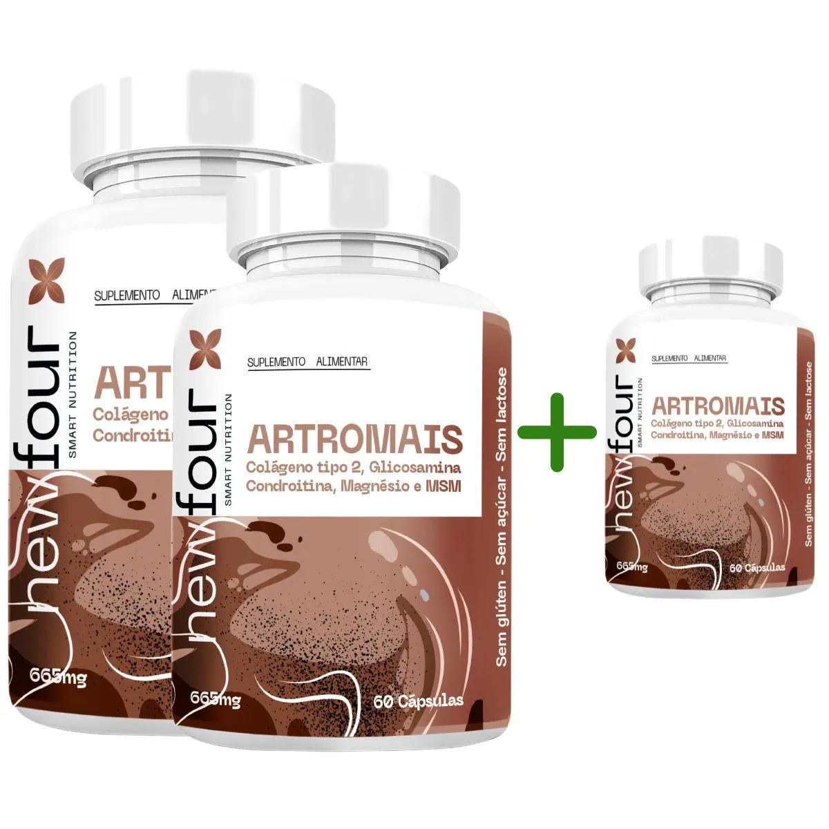 Artromais - Colágeno Tipo 2 , Glicosamina , Condroitina , Magnésio e Msm Compre 2 Leve 3 com Total de 180 Capsulas