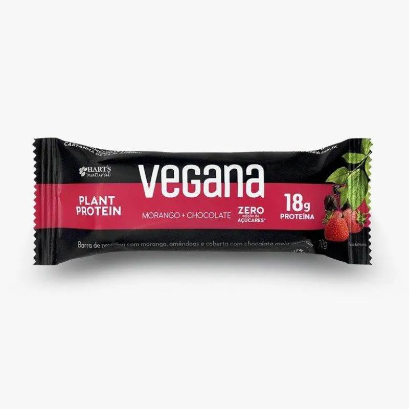 Barra de Proteína Vegana Morango C Chocolate 70g