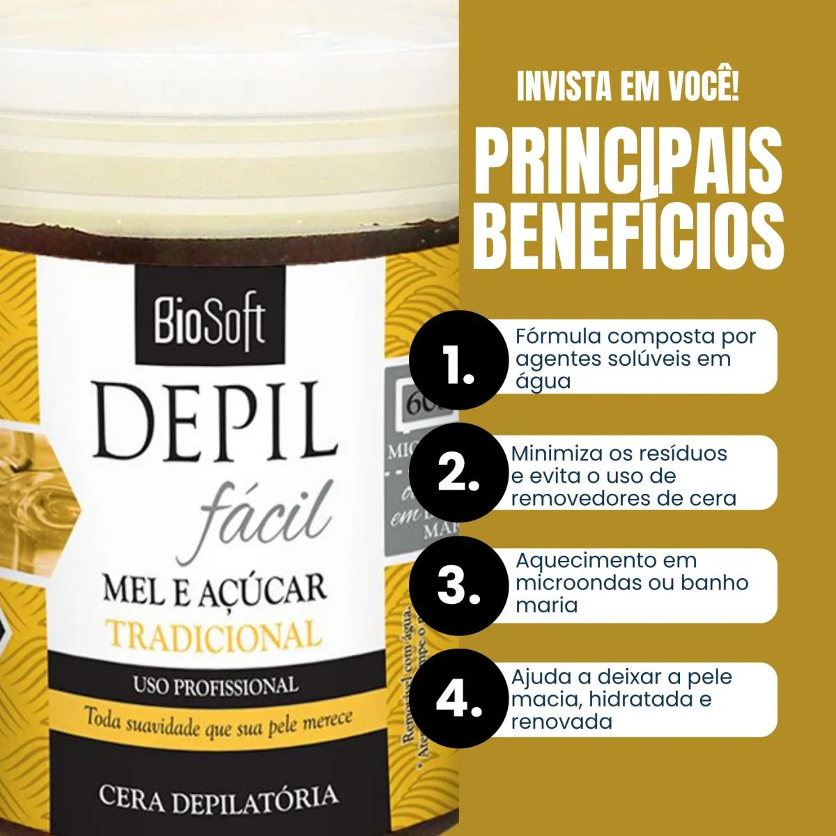Cera Depilação Hidrossoluvel Virilha Axila Corpo Fácil Remoção