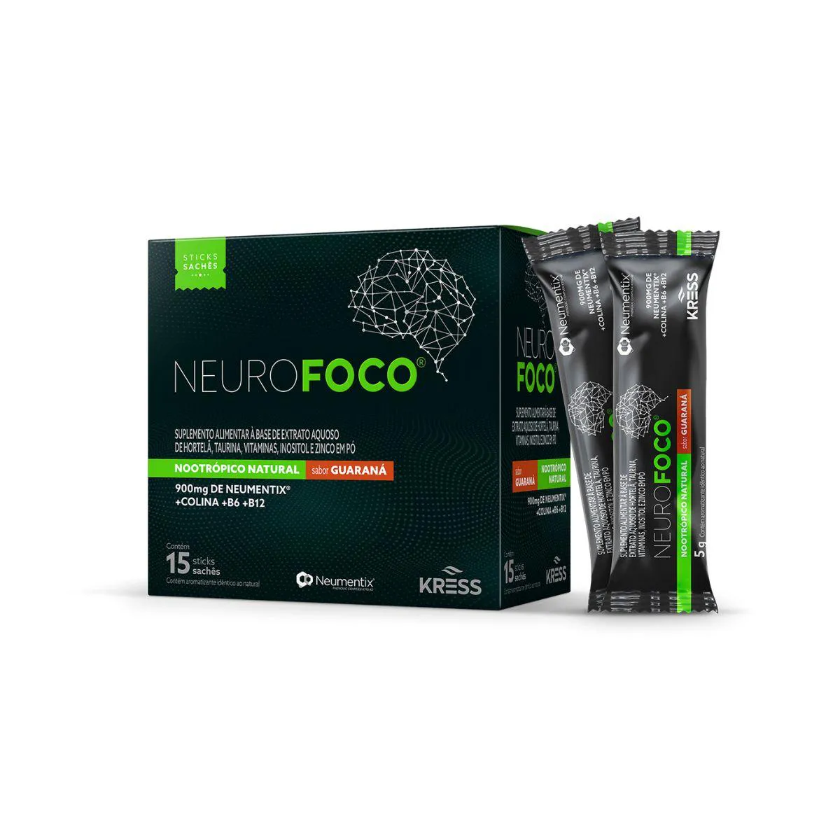 Neurofoco Suplemento Alimentar para Memória Kress 15 Sticks