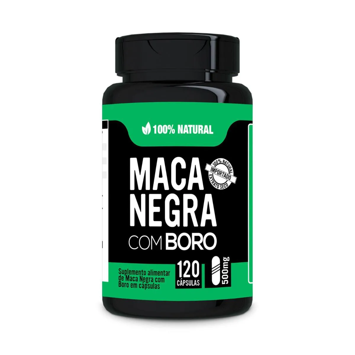 Maca Negra com Boro + Vitaminas B6 + D + Zinco 100% Natural 120 cápsulas