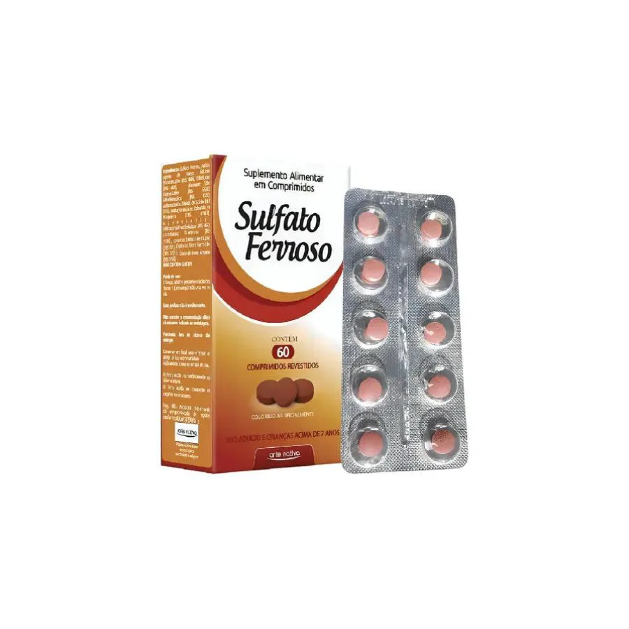 Sulfato Ferroso Suplemento Alimentar Arte Nativa 60cpr