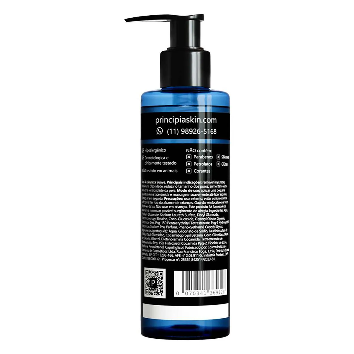 Kit Facial Principia Skincare Gel de Limpeza Suave GL-02 200ml + Protetor Solar PS-01 FPS 60 40ml + Sérum Anti-Idade Mix-02 30ml