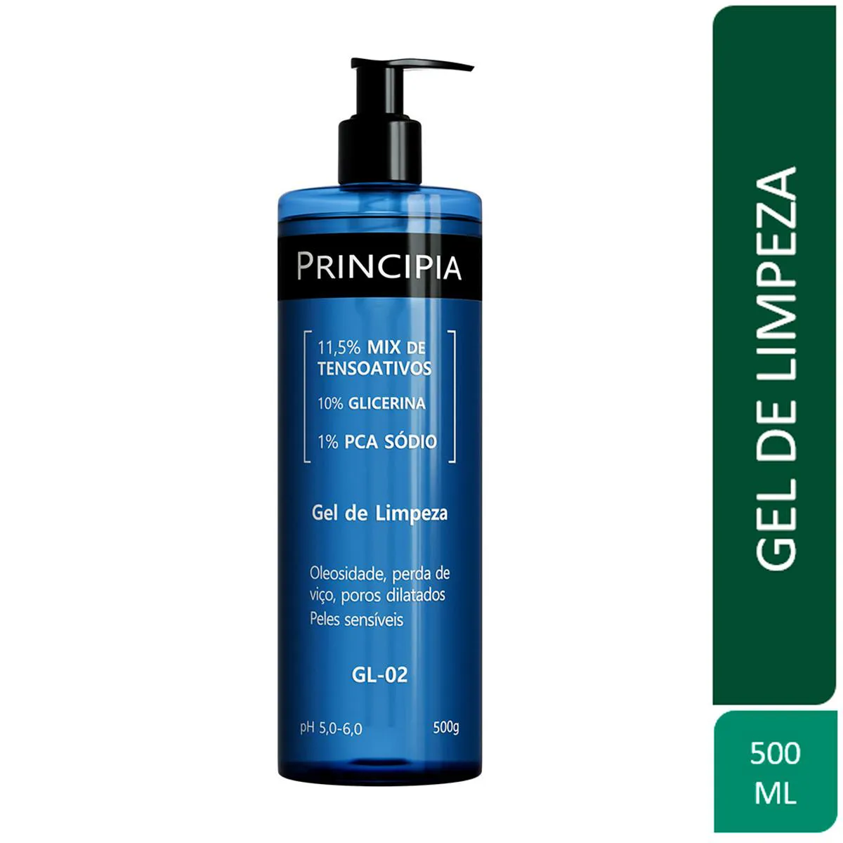 Kit Facial Principia Skincare Protetor Solar PS-01 FPS 60 40ml + Gel de Limpeza Suave GL-02 500g + Sérum Anti-Idade NC-10 30ml + Gel Hidratante GH-01 50g