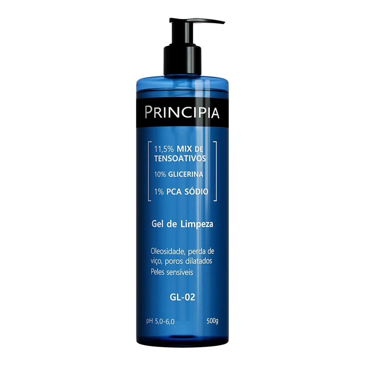 Kit Facial Principia Skincare Gel de Limpeza Suave GL-02 500ml + Sérum Anti-Idade Mix-02 30ml + Creme Hidratante CH-01 50g + Protetor Solar PS-01 FPS 60 40ml