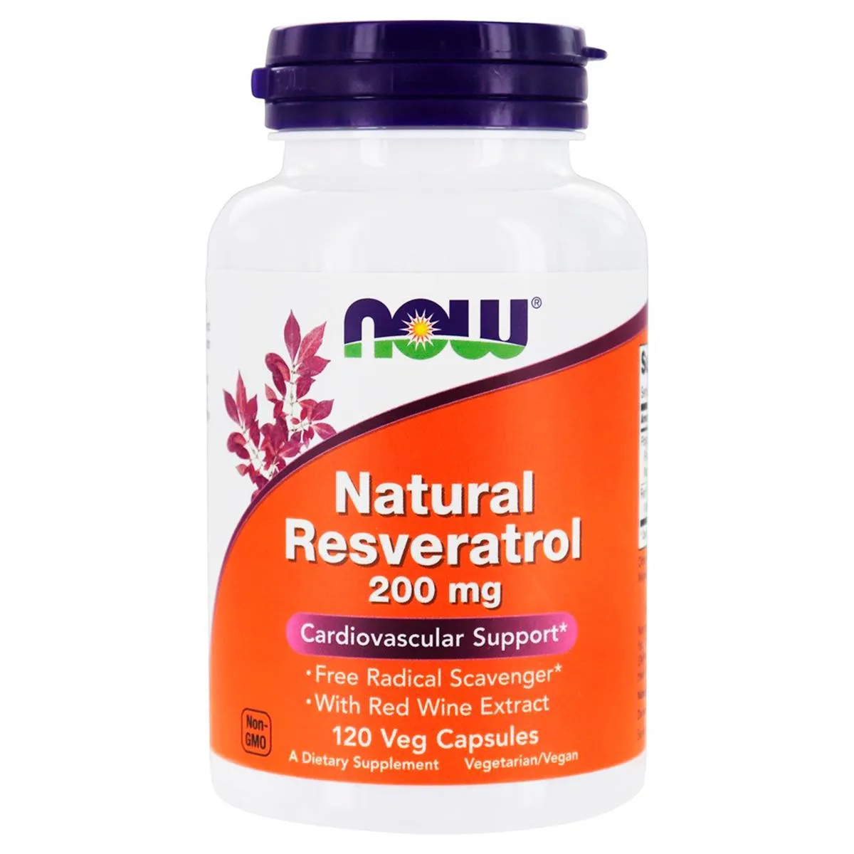 Natural Resveratrol 200mg (120 Vcaps) Now Foods