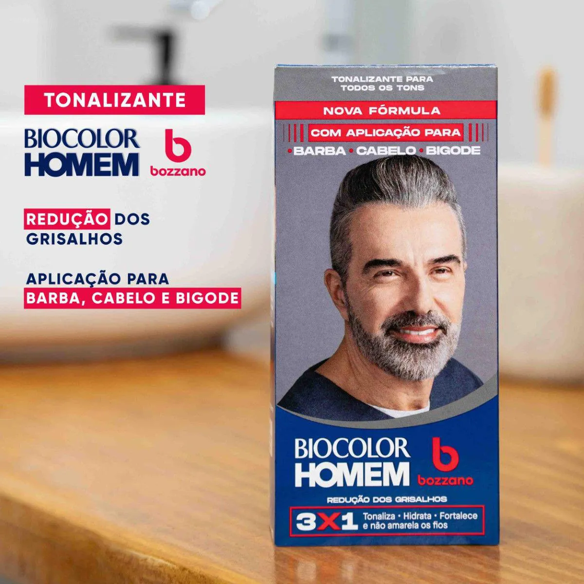 Tonalizante de Cabelo Biocolor Homem Bozzano - Redução dos Grisalhos