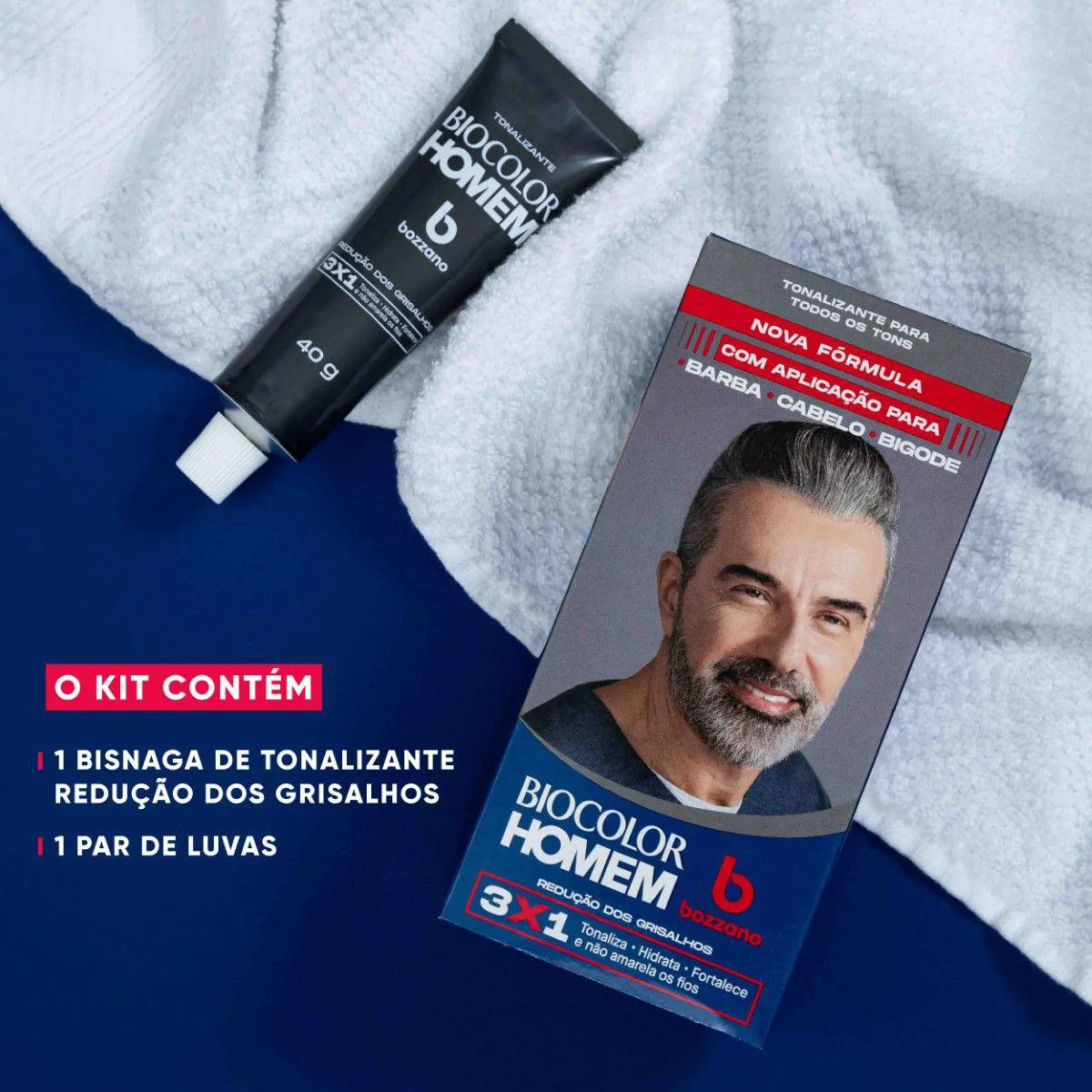 Tonalizante de Cabelo Biocolor Homem Bozzano - Redução dos Grisalhos