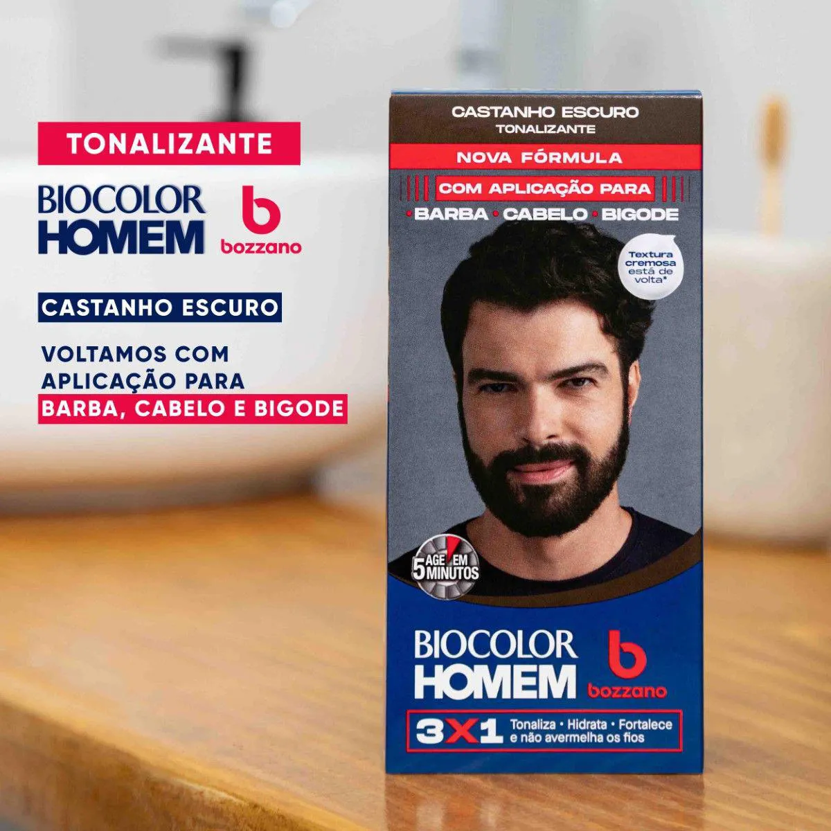 Tonalizante de Cabelo Biocolor Homem Bozzano - Castanho Escuro